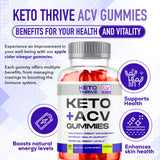 LIVORKA 1 Pack - Keto Thrive ACV Gummies, Thrive Keto, Keto Thrive Gummies, Thrive Keto Gummies Apple Cider Vinegar Gummies 1050MG, 60 Gummies Per Bottle for 30 Days