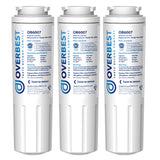 Overbest UKF8001 Replacement for EveryDrop by Whirlpool Refrigerator Water Filter 4, EDR4RXD1, Pack of 3