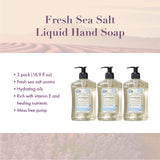 A LA MAISON Liquid Soap, Fresh Sea Salt - Uses: Hand and Body, Triple Milled, Essential Oils, Biodegradable, Plant Based, Vegan, Cruelty-Free, Alcohol & Paraben Free (16.9 oz, 3 Pack)