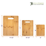 Totally Bamboo 3-Piece Bamboo Cutting Board Set; 3 Assorted Sizes of Bamboo Wood Cutting Boards for Kitchen