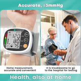 Wrist Blood Pressure Monitor Rechargeable Blood Pressure Machine with 2x99 Sets of Memory Large LCD Voice Broadcast for Home Use BP Machine, 5~7.7in Wrist Circumference, Black+White