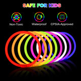 200 Pack Glow Sticks Bulk Party Favors 8" Glow in the Dark Party Supplies Light Up Neon Party Decorations for Kids Adults Glow Necklaces Bracelets Birthday Halloween Christmas Easter Wedding