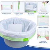 Kovevo 60 Pack Commode Liners with Absorbent Pads, 60 Bedside Commode Liners and 60 Commode Pads, Portable Toilet Liners for Commode Bucket | Universal Fit | Make Cleanup Simple (Green-120)