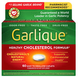 Garlique Healthy Cholesterol Formula with 5000 mcg of Allicin, 60 Enteric Coated Caplets (Pack of 2)