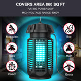 Bug Zapper, Meilen 20W/4000v Electric Mosquito Zapper Portable Mosquito Killer Lamp Waterproof Fly Trap Insect Killer for Indoor and Outdoor Home Backyard Camp Site Garden
