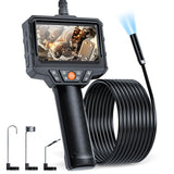 SKYBASIC Endoscope Camera with Light, 4.3'' LCD Screen HD Digital Handheld Borescope IP67 Waterproof Snake Camera Sewer Inspection Camera with 8 LED Lights, 3 Accessories, Semi-Rigid Cable -5M(16.5FT)