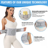 EGJoey Back Brace for Lower Back Pain Relief - Back Support Belt for Women & Men, Lower Back Brace for Herniated Disc, Sciatica. Removable Stays for Lower Back Support with 2 Different Hardness Sets (XX-Large, Grey)