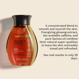 Nativa SPA by O Boticário Ginseng & Caffeine Toning Body Oil, Enriched with Purified Quinoa Drops to Boost Hydration, 6.8 Ounce