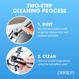 Peeps CarbonKlean Glasses Cleaner - for Eyeglasses, Reading Glasses, and More - Lens Cleaner With Carbon Microfiber Tech - Injected Black - 1 Count (Pack of 1)