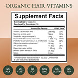 NOOR HAIR Healthy Hair Formula, Hair Growth Supplement Supporting Thick Hair and Fast Hair Regrowth. Vitamin C, B6, Zinc, Propietary Non-GMO & Gluten Free Womens Hair Loss Vitamins - 30 Day Supply