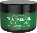 Tea Tree Oil Foot Cream For Dry Cracked Heels Repair - Natural Foot Cream For Dry Cracked Feet, Heel Balm & Foot Moisturizer For Healthy Feet - Athletes Foot Treatment Foot Lotion