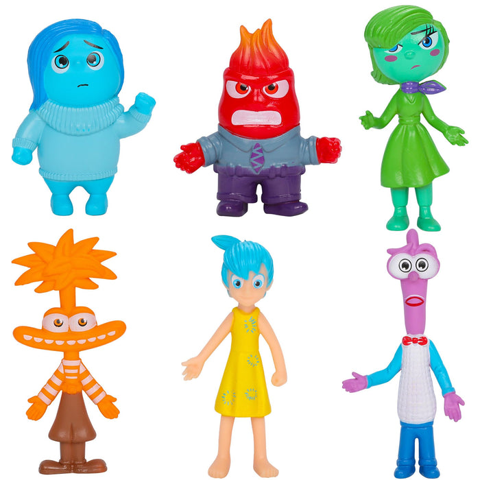 6Pcs Mood Action Figure Set - Inside Cartoon Cake Topper Posable Character, Action Toy for Birthday Parties Christmas Collectible Toy Set Ornaments