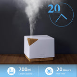 ASAKUKI 700ml Premium Essential Oil Diffuser, 5 in 1 Ultrasonic Aromatherapy Fragrant Oil Vaporizer Humidifier, Timer and Auto-Off Safety Switch, 7 LED