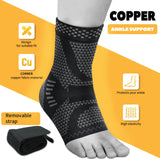 JIUFENTIAN Ankle Brace for Women an Men Adjustable Compression Sleeve (Pair)-Ankle Support Heel Brace for Achilles Tendonitis, Plantar Fasciitis-Eases Swelling and Sprained Ankle(Grey,X-Large)