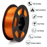 IEMAI Clear PETG Filament 1.75mm, High-Speed 3D Printer Filament at 50-600mm/s, Orange Transparent Filament, 1kg/2.2lbs Spool, Perfect for Halloween and Christmas Decorations