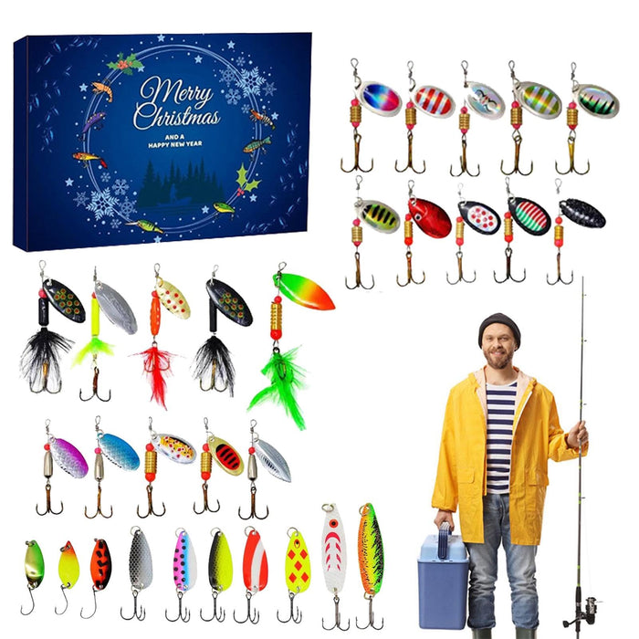 Christmas Advent Countdown,24 Days Count Down to Christmas Fishing Lures Advent, advent calendar 2024,fishing advent calendar,Christmas Accessories Favors for Son, Uncle, Father