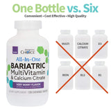 Bariatric Choice All-in-One Bariatric MultiVitamin with 375 mg Calcium Citrate, Very Berry (120ct)