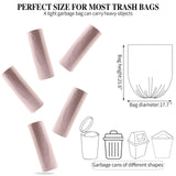 5 Rolls Small Trash Garbage Bags, 4 Gallon Strong Thin Material Disposable Kitchen Garbage Bags, Durable Plastic Trash Bags for Office Home Bedroom Garden Waste Bin, 200 Counts (Pink)