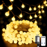 JMEXSUSS 100 LED Connectable Globe String Lights Indoor Bedroom, 33ft Warm White String Lights with Remote Plug in, 8Mode Christmas Lights Outdoor Waterproof for Classroom Patio Party Wedding Decor