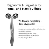 WellDerma Face Lifting Dark Silver Roller Ergonomic Lifting and V-Lines Massage Roller