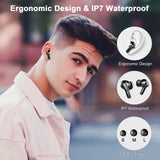 Wireless Earbuds, Bluetooth 5.4 Headphones Deep Bass Stereo, in-Ear Earphones with 4 ENC Mics, 45H Playtime LED Display Mini Charging Case Ear Buds, IP7 Waterproof Wireless Headphones for Android iOS