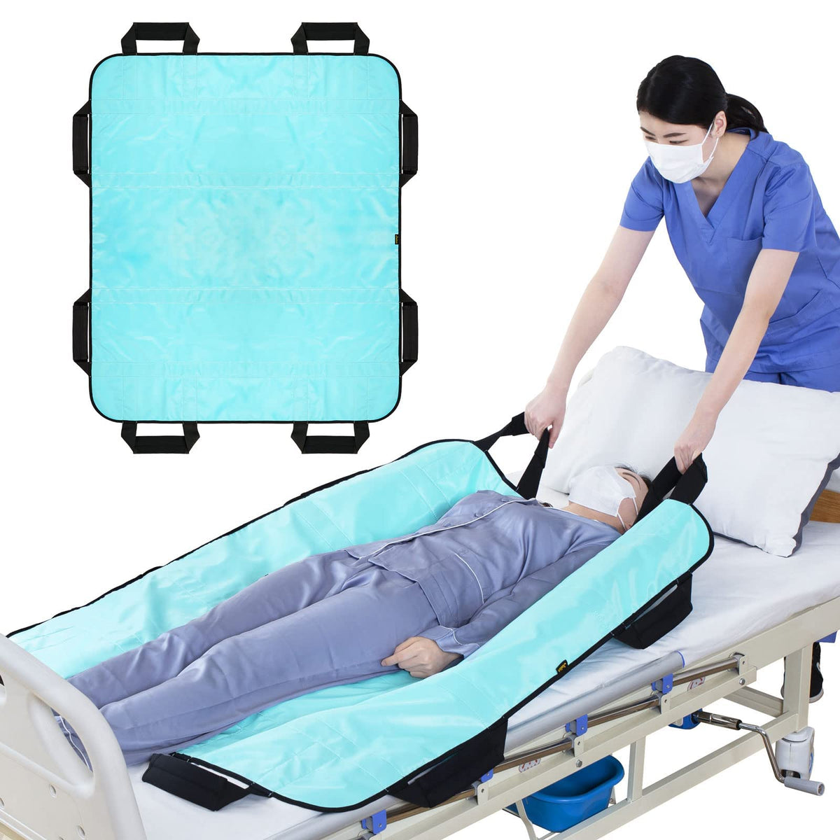 Positioning Pad Instructions.pdf Joiish Positioning Bed Pad with 8 Reinforced Soft Handles, 48