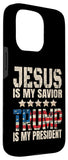 iPhone 15 Pro Trump phone case Jesus Is My Savior Trump Is My President Case