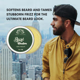 Organic Beard Balm, Styles, Strengthens & Softens Beards & Mustaches - Leave in Conditioner with Natural Argan Oil, Shea Butter, Vitamins and Wax Boost for Ultimate Shine