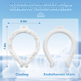 Neck Cooling Tube, Wearable Cooling Neck Wrap for Hot Summer, Reusable 18℃/64℉ Ice Ring Neck Cooler for Heat Outdoor Sports, Outdoor Workers (White)