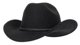 Western Cowboy Hat for Men Women Classic Roll Up Fedora Hat with Buckle Belt(Size:Medium)