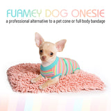 FUAMEY Recovery Suit for Dogs After Surgery,Soft Breathable Dog Bodysuit E-Collar & Cone Alternative Surgical Suit,Male Female Dog Neuter Spay Suits Anti Licking Wounds Onesie Mint Green Stripes XL