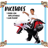 Spooktacular Creations Inflatable Costume for Kids, LED Light Eyes Dragon Skeleton Air Blow Up Costumes, Ride On Deluxe Costumes for Halloween Costume Parties(Up to 4ft7'')