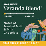 Starbucks K-Cup Coffee Pods, Starbucks Blonde Roast Coffee, Veranda Blend for Keurig Brewers, 100% Arabica, 4 boxes (96 pods total)