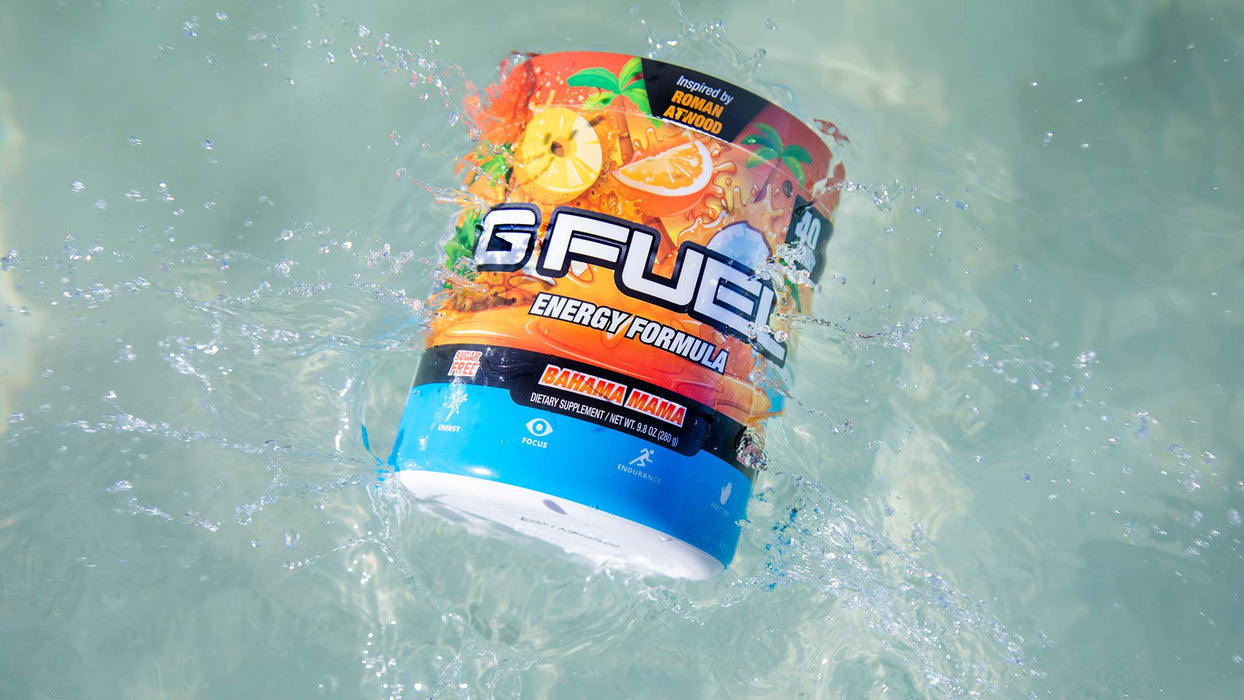 G Fuel Roman Atwood Energy Powder, Sugar Free, Clean Caffeine Focus Supplement, Water Mix, Orange, Coconut & Pineapple Flavor, Focus Amino, Vitamin + Antioxidants Blend - 9.8 oz (40 Servings)