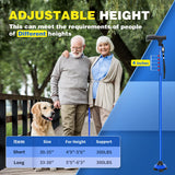 BigAlex Folding Walking Cane for Elderly Adjustable & Portable Walking Stick for Seniors,Pivoting Quad Base,Lightweight,Collapsible with Carrying Bag for Men/Woman