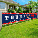 Trump Vance 2024 Presidential Election Large Banner Sign Flag with Brass Grommets,Trump JD Vance Make America Great Again Outdoor Sign House Banner Yard Lawn Decoration 98X18''