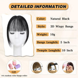 NAYOO Bangs Hair Clip in Bangs Human Hair 360° Cover Wipsy Bangs Hair for Women, 2 Secure Clips in Full Fringe Fake Bangs Hair Toppers for Women Girls Daily Wear