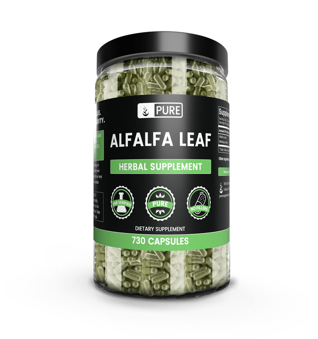 Pure Original Ingredients Alfalfa Leaf (730 Capsules) No Magnesium Or Rice Fillers, Always Pure, Lab Verified