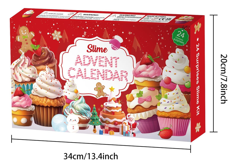 Slime Advent Calendar 2024 - Christmas Countdown Calendars 24 Days of Surprises with Different Texture Fluffy Slime Kit Funny Gifts Toy for Toddler Kids Teens Girls 4 5 6 7 8 9 10 11 12 Year Old