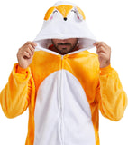 QUCH Adult Onesie Costume-Unisex Animal Onesies for Adults Halloween Costume, Halloween Onesie Adult Onesie Pajamas for Women Fox XL