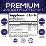 Quercetin - 1050mg Supplement with Bromelain, Zinc & Bioflavonoids, Immune Health Support, Extra Strength Quercetin & Bromelain 1000mg - Non-GMO, Vegan & Gluten Free - 60 Servings, 120 Veggie Capsules