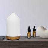 Gooamp 200ML Ceramic Diffuser,Aromatherapy Diffuser,Essential Oil Diffuser with 7 Color Lights Auto Shut Off for Home Office Room,Wood (1/3/6/ON hrs Working time)