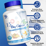 New Upgrade 15 Day Gut Cleanse - Gut and Colon Support,15 Day Cleanse Bowel Dissolving Capsules,Advanced Formula with Senna, Cascara Sagrada & Psyllium Husk,30 Capsules/Bottle (60 Count (Pack of 2))