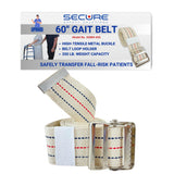 Secure Gait Belt for Seniors 60” - Quick Release Metal Buckle - Transfer Walking Gate Lift Assist Elderly PT Physical Therapy