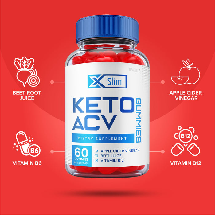 (3 Pack) Xslim Keto Acv Gummies, Xslim Keto Gummies, X Slim Keto Acv Gummies Weight Apple Loss Cider Apple Cider Vinegar Gummy Avc Xslim Keto Plus Acv Gummies, Vitamin B12, Beet Root (180 Gummies)