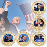 2024 Donald Trump Campaign Attack Commemorative Coin Set in Bag, Supports Trump Gift