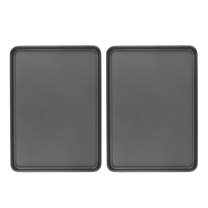GoodCook Everday Nonstick Carbon Steel 15” x 21” Baking Sheet Set, 2 Pack – Extra-Large Carbon Steel Cooking Pans, Bakeware Set, Cookie Sheets for Baking, Oven Pan Set