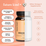 Future Kind Vegan Multivitamins - Glass Bottle & Made for Vegans w/Omega 3 DHA+EPA, Vitamin B12 & D3 - Vegan Vitamin for Energy, Focus, & Mood - Vegan Vitamins for Women & Men, 60 Tiny Softgels