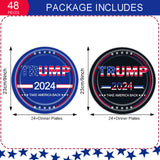 Tewess 48Pcs Trump 2024 Paper Plates 9in Trump Take America Back Plates Disposable Party Decorations for Dessert Dinner President Trump Party Supplies