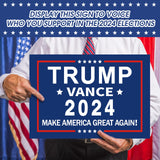 Trump JD Vance 2024 Yard Sign,17×11.8 Inch Take America Great Again Yard Signs With H Stake Double Sided For President Donald Trump Republican Conservative Blue